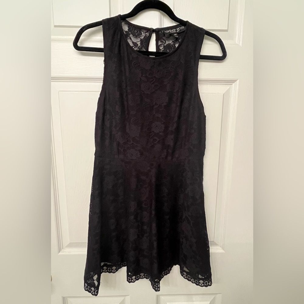 TOPSHOP Black Lace Mini Dress